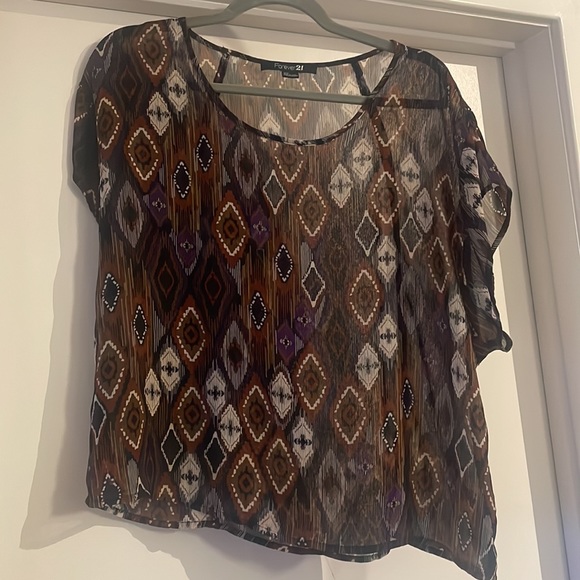 Sheer Tribal Print Top from Forever 21 - Picture 8 of 9